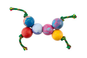 Bone shaped dog toy made from solid rubber that floats