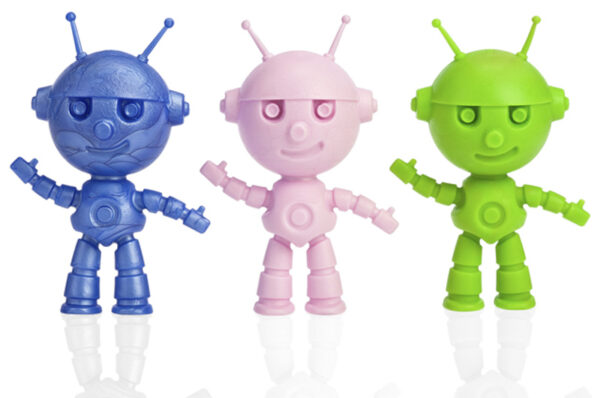 Rubber dog toy in shape of an alien made from thermoplastic TPR