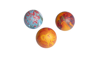 Medium size dog ball made from rubber, multicolor