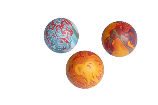 Medium size dog ball made from rubber, multicolor
