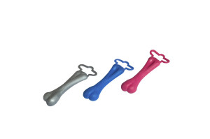 Small dog bone made from rubber that floats in water, great for dog play