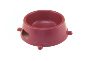 Plastic dog bowl from small to medium dogs with rubber ati-skid feet