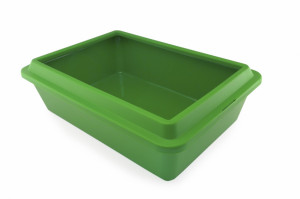 Cat litter box made from plastic for kittens, small and large cats, with rim, size medium