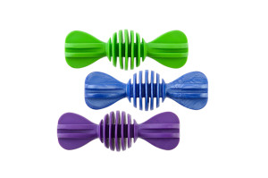 Dental rubber chewing dog toy that cleans dog's teeth