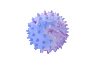 Rubber dog ball with spikes that floats in water